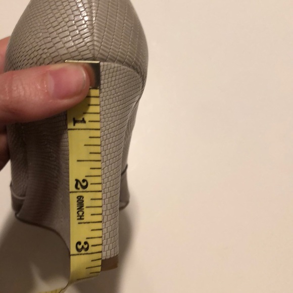 Franco Sarto Gray Textured Peep Toe Jamila Wedges - Picture 8 of 8